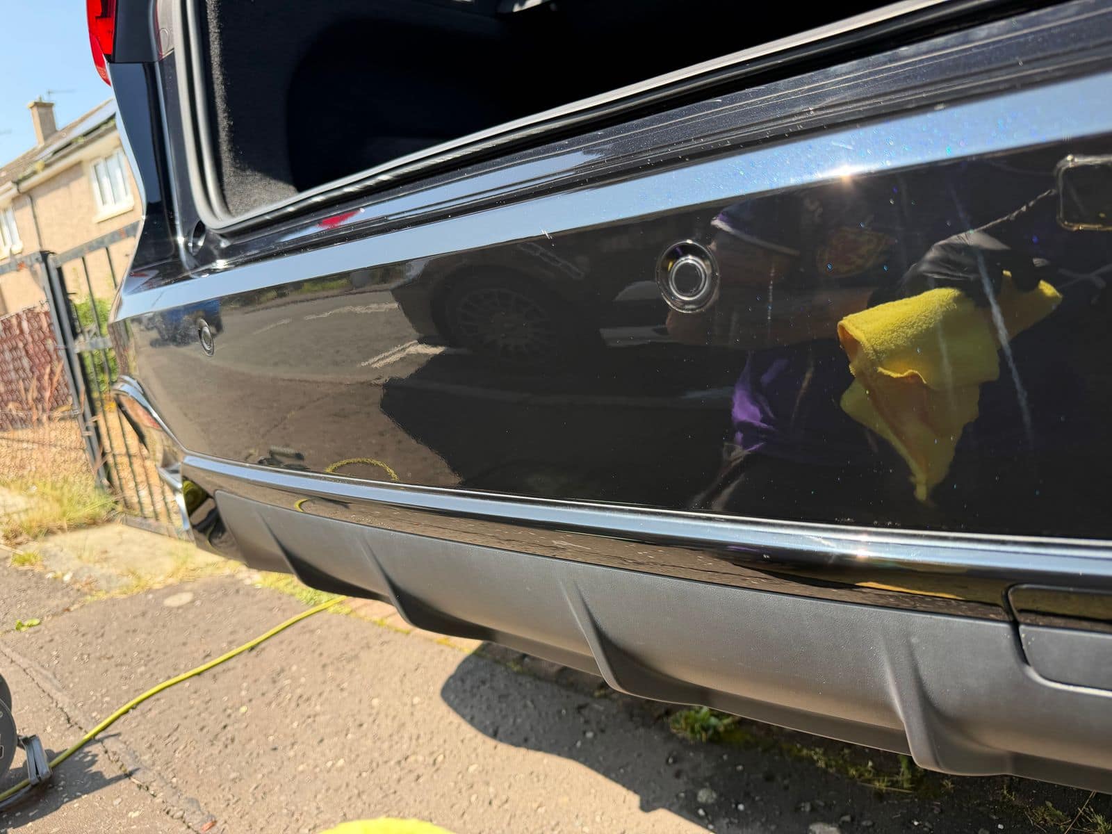 After: the same bumper with sharp, clear reflections