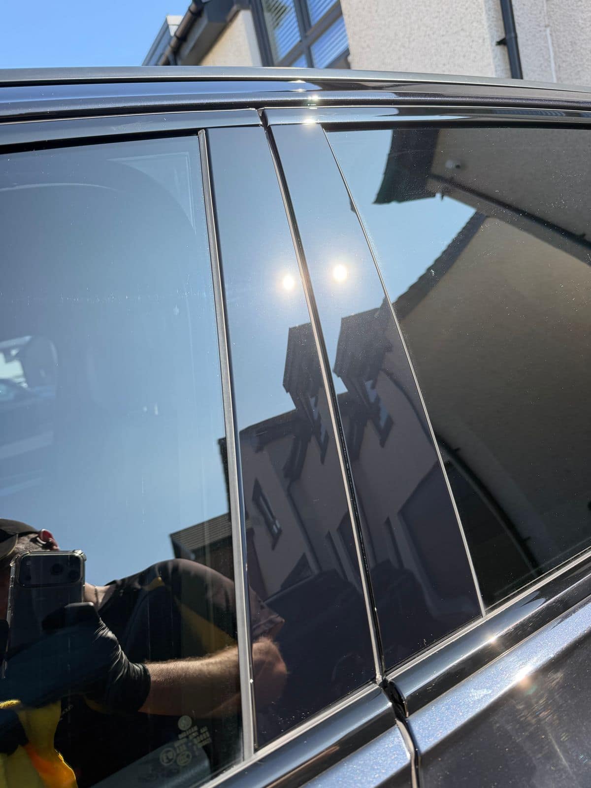 After: the same pillar polished to a clear mirror finish