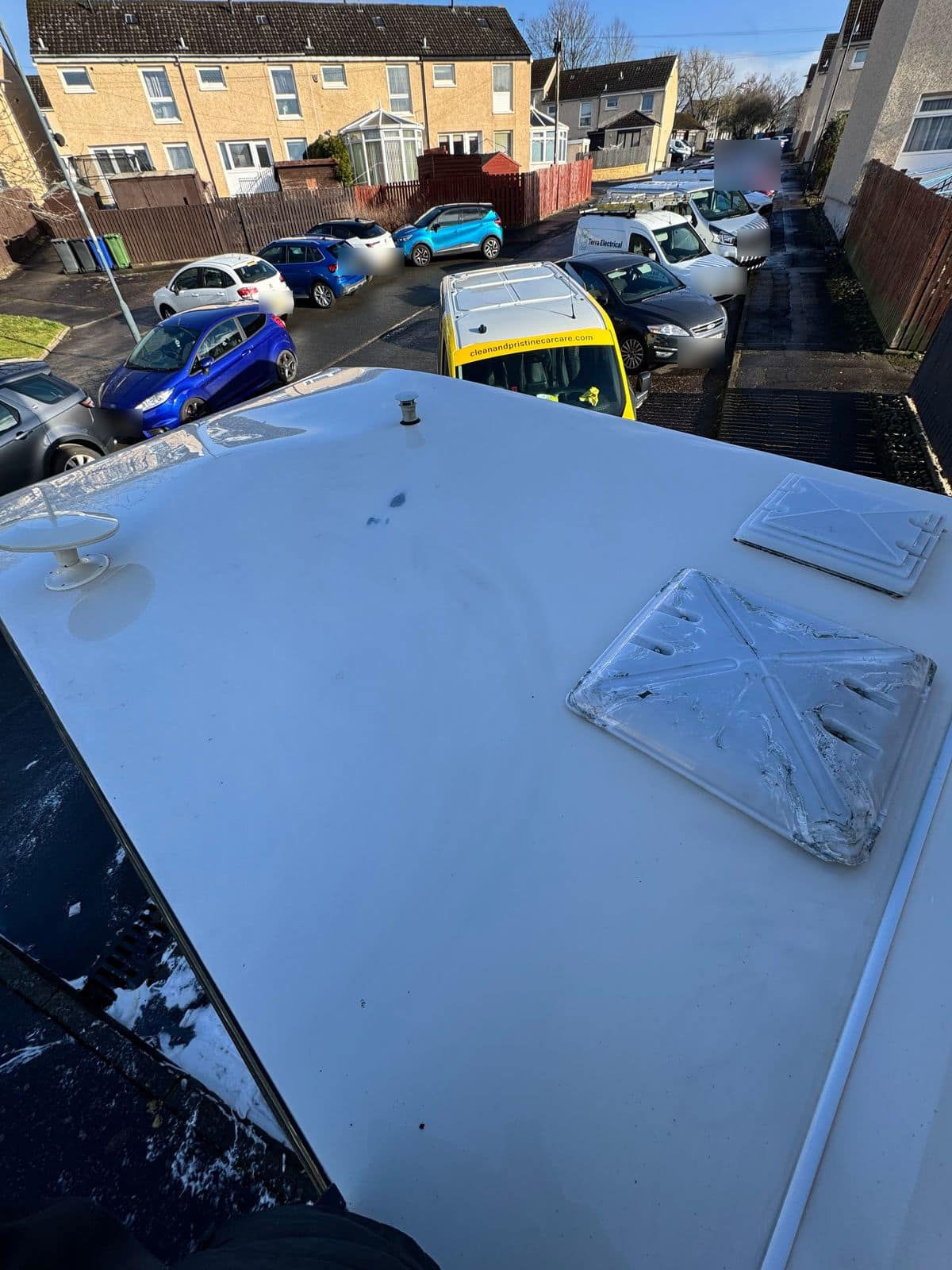 After: the same roof washed clean